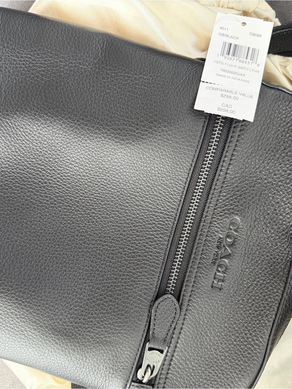Coach Black Pebbled Leather Messenger Bag